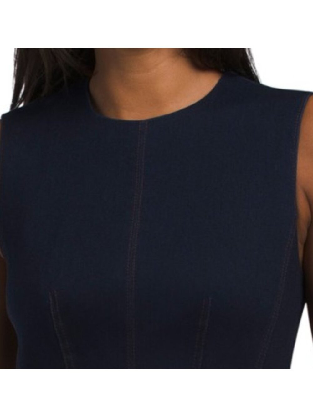 ELIE TAHARI Sleeveless Crew Neck Fit And Flare Midi Dress - Picture 3 of 5